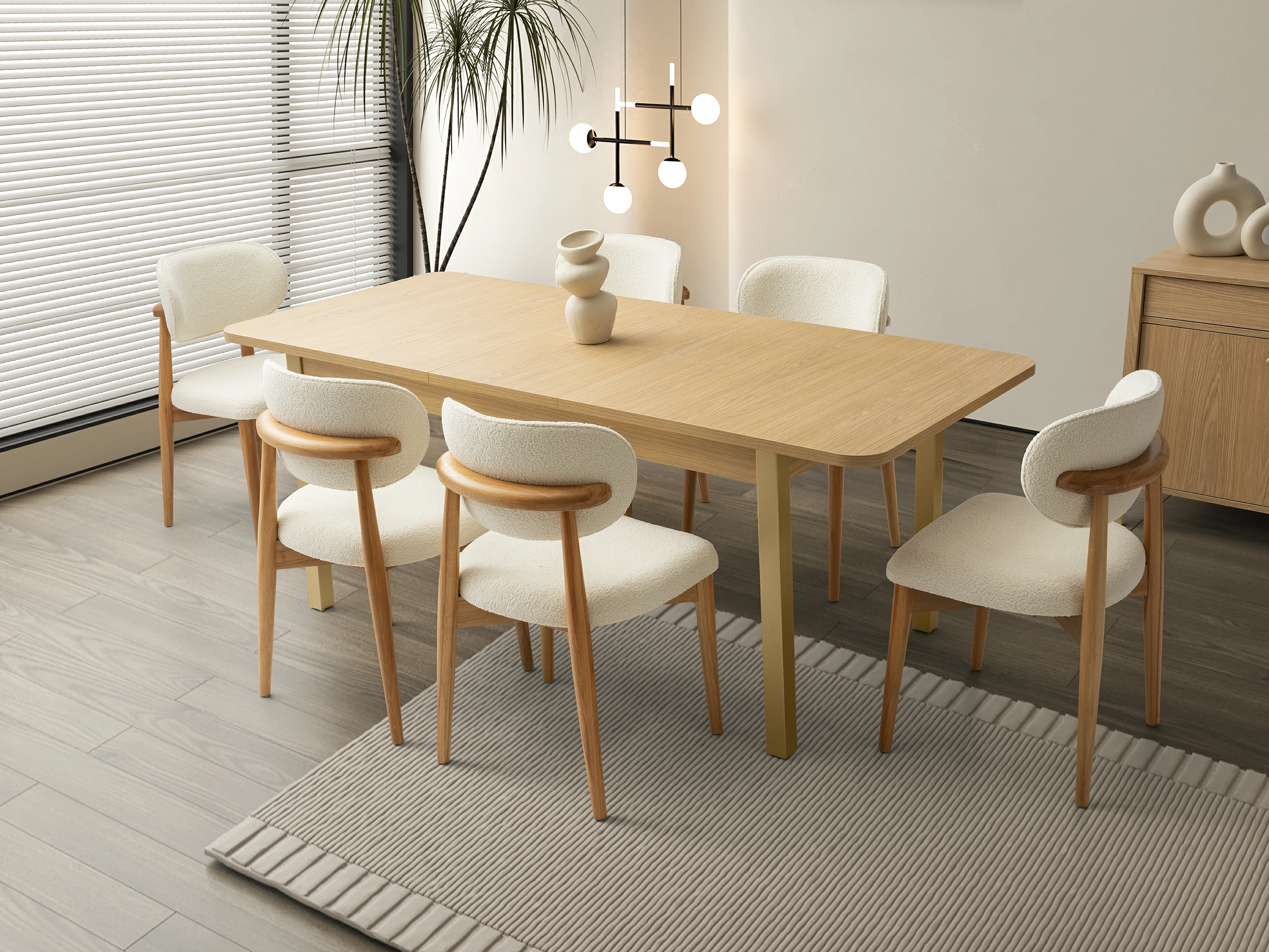 Loft Meşe Yemek Odası